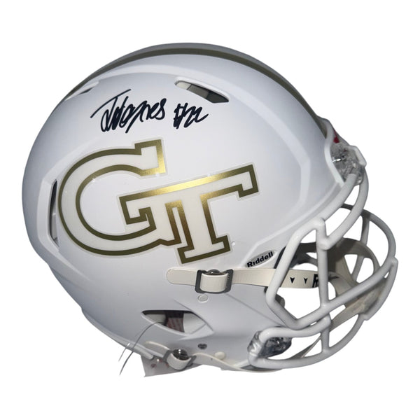 Justice Haynes Autographed Georgia Tech Riddell Full Size Speed Authentic Helmet- Beckett