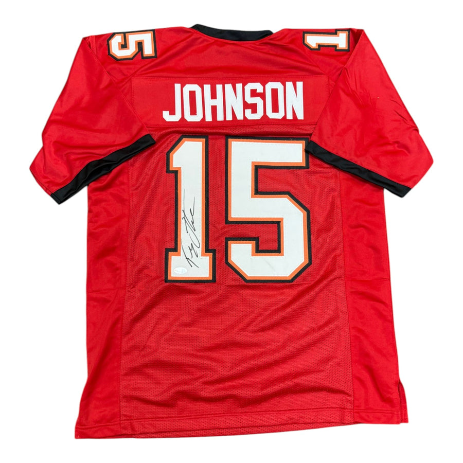 Tez Johnson Autographed Tampa Bay Buccaneers Red Custom Jersey- JSA
