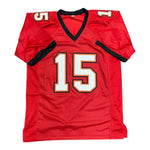 Tez Johnson Autographed Tampa Bay Buccaneers Red Custom Jersey- JSA