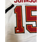Tez Johnson Autographed Tampa Bay Buccaneers White Custom Jersey- JSA