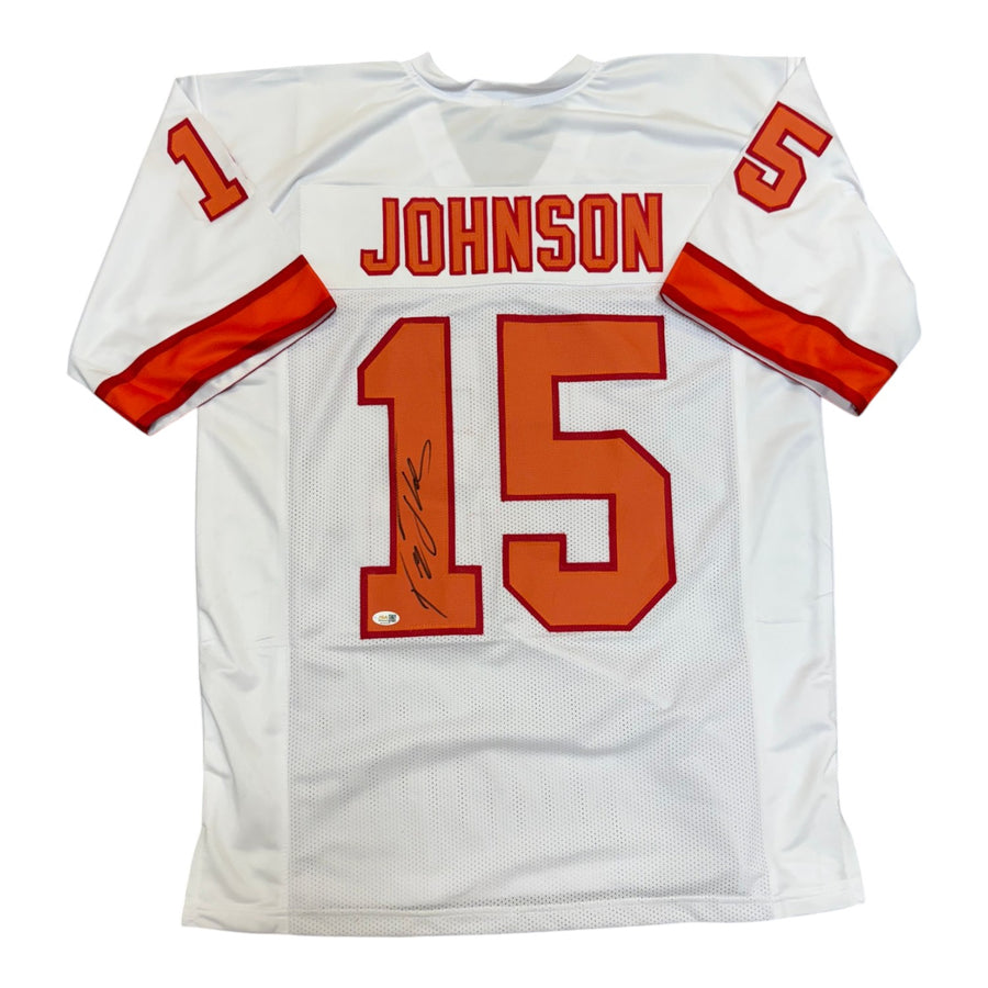 Tez Johnson Autographed Tampa Bay Buccaneers White Throwback Custom Jersey- JSA