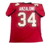Alex Anzalone Autographed Tampa Bay Buccaneers Red Custom Jersey- JSA