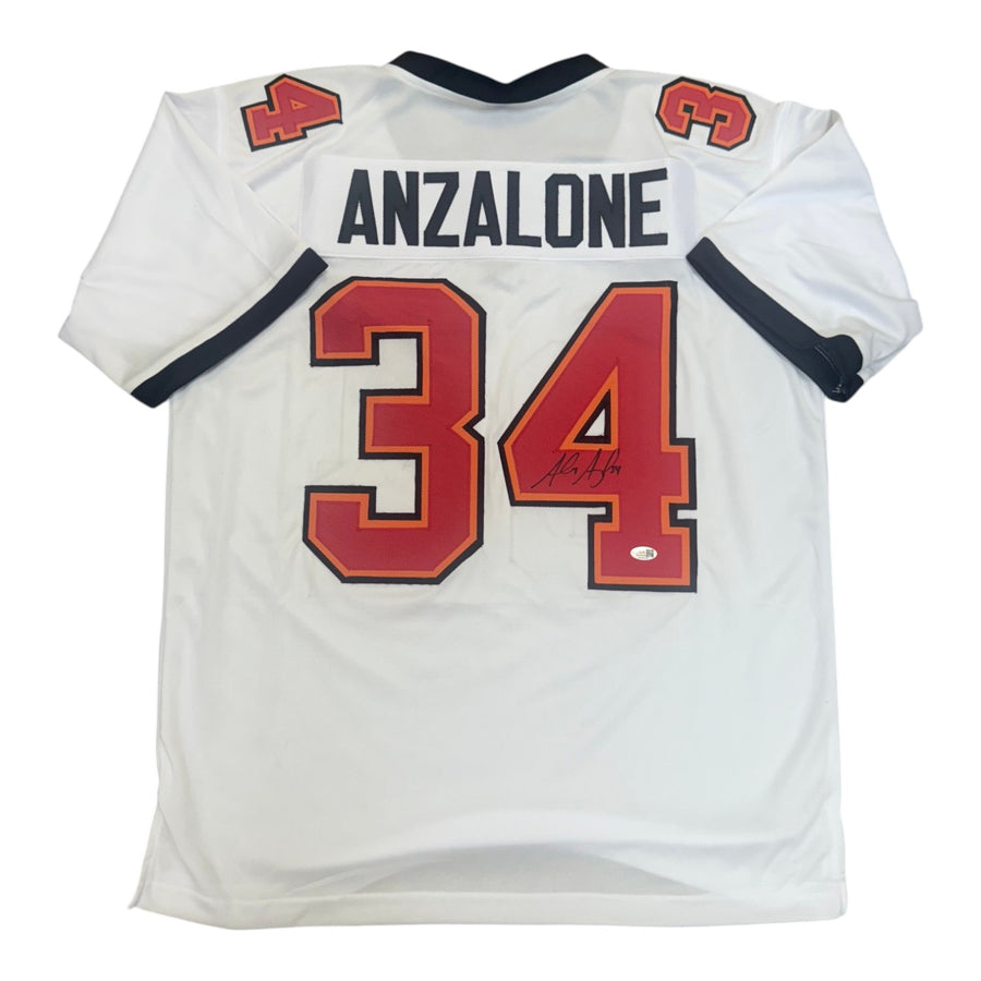 Alex Anzalone Autographed Tampa Bay Buccaneers White Custom Jersey- JSA