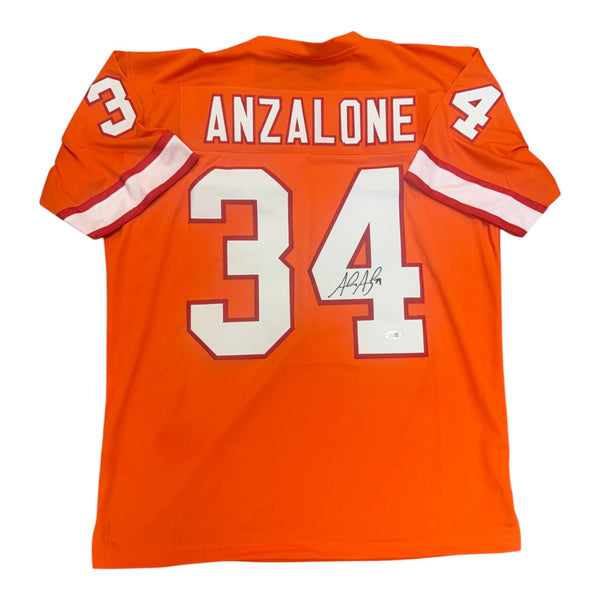 Alex Anzalone Autographed Tampa Bay Buccaneers Creamsicle Custom Jersey- JSA
