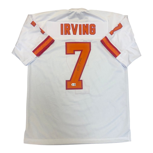 Bucky Irving Autographed Tampa Bay Buccaneers White Throwback Custom Jersey- JSA