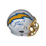 Ladd McConkey Autographed Los Angeles Chargers Riddell Full Size Speed Authentic Helmet- Beckett