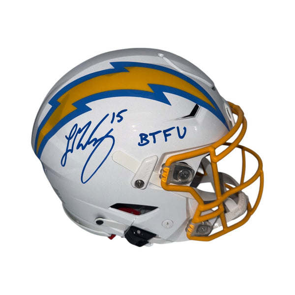 Ladd McConkey Autographed Los Angeles Chargers Riddell Speedflex Full Size Helmet-w/BTFU Inscription Beckett