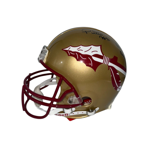 Peter Warrick Autographed Florida State Seminoles Riddell Full Size Authentic Helmet with "99 Champs" Inscription - Beckett QR Authentic