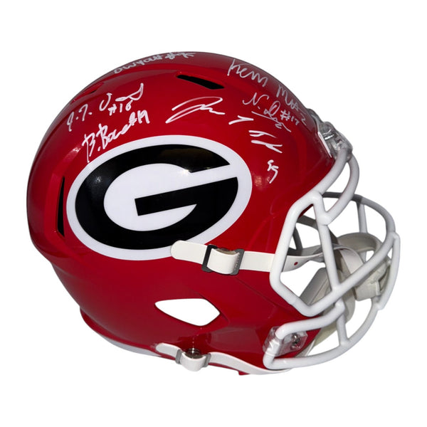 2021 Georgia Bulldogs Team Signed Riddell Full Size Replica Helmet with 6 Signatures - Seller Authentic