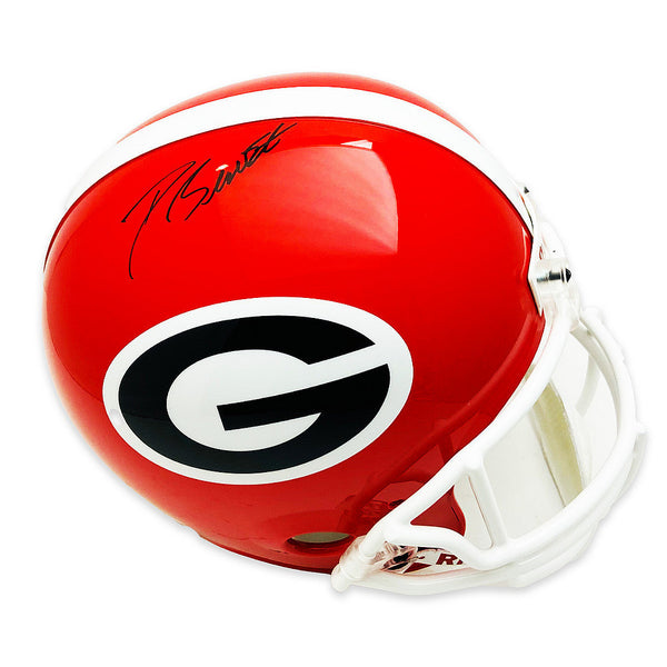 D'Andre Swift Autographed University of Georiga Red Riddell Full Size Helmet-JSA