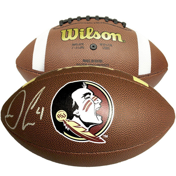 Dalvin Cook FSU Autographed NCAA Logo Football - JSA Certified