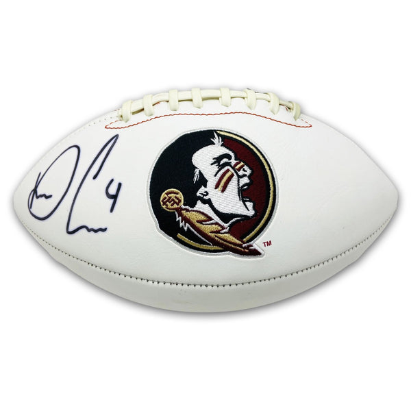 Dalvin Cook FSU Autographed White Panel Logo Football - JSA