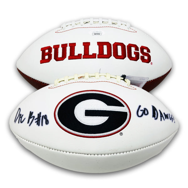Deandre Baker Signed Georgia Bulldogs W/P Football "Go Dawgs" Inscription - PSA