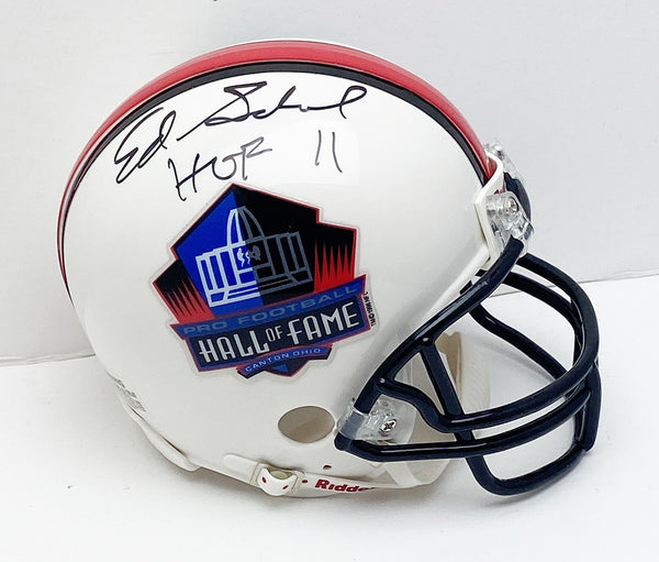 Ed Sabol Autographed Pro Football Hall of Fame Mini Helmet with ''HOF 11'' Inscription - JSA Authentic