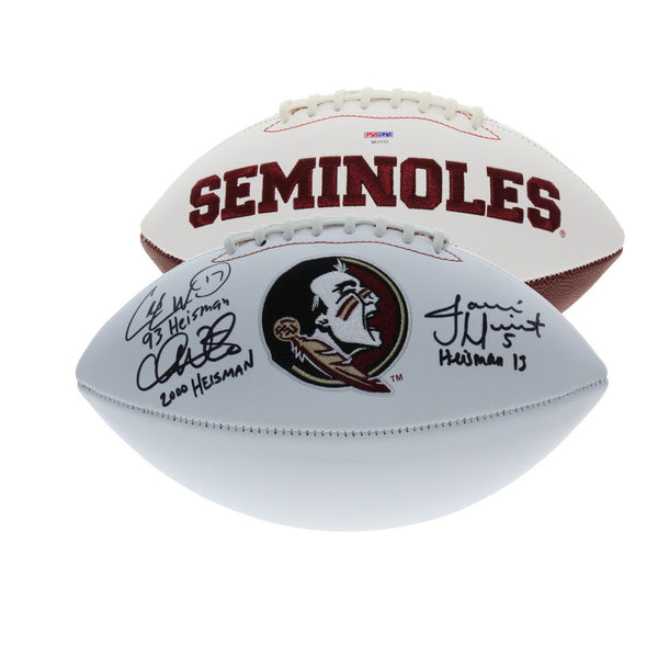 FSU HT Winners Signed FSU Noles W/P F/B w/HT-Jameis Winston,Weinke,Ward-PSA