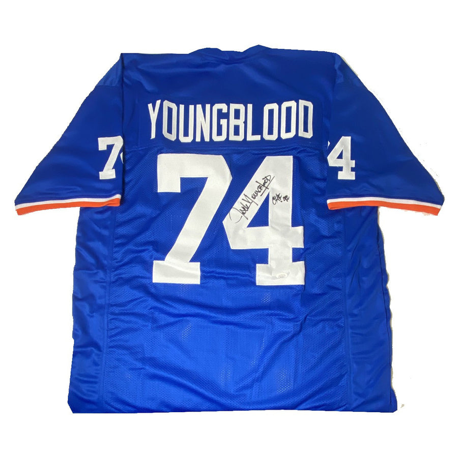 Jack Youngblood Autographed Florida Gators Custom Blue Jersey "CHOF 92"- JSA