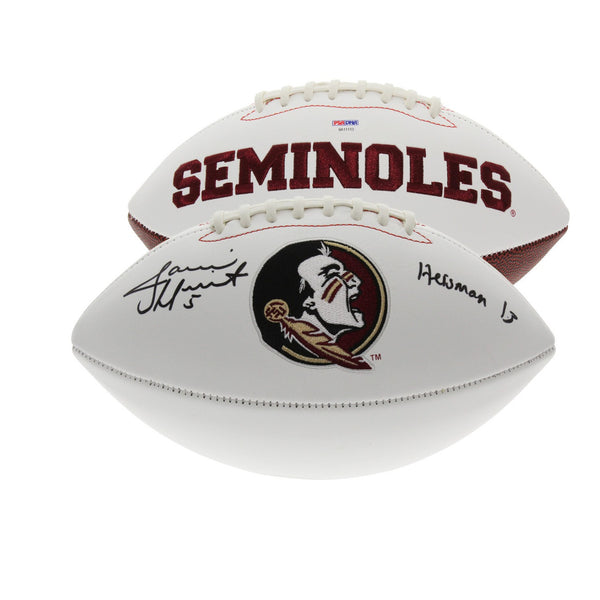 Jameis Winston FSU Signed W/P Logo Football w/Heisman 13 Inscription - PSA