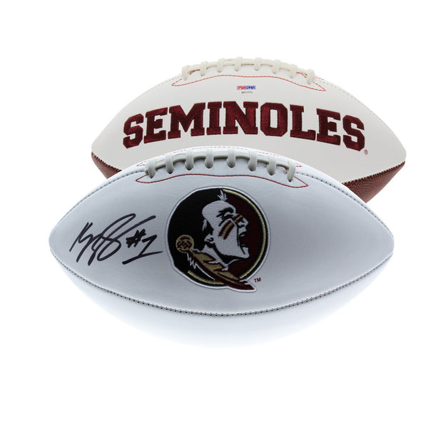 Kelvin Benjamin FSU Autographed White Panel Logo Football - Beckettation