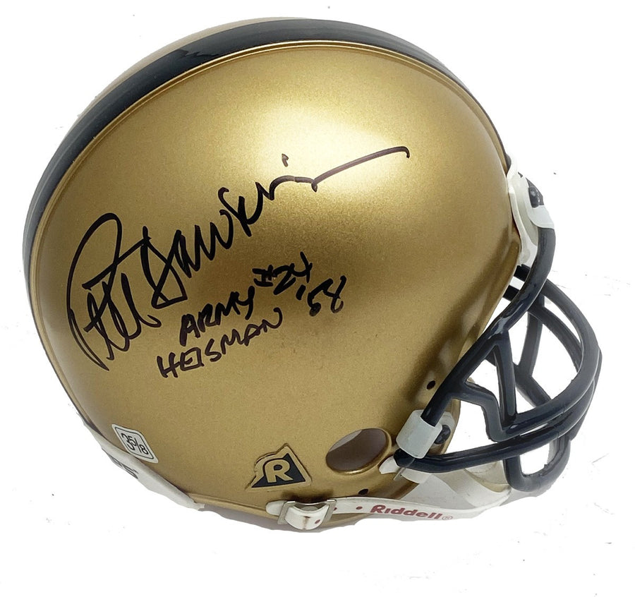 Pete Dawkins Autographed Signed Army Cadets Riddell Mini Helmet with Army 24 Heisman 58 Inscription - JSA Authentic