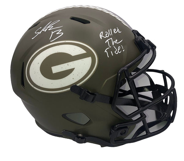Stetson Bennett IV Autographed Salute to Service Riddell Speed Full Size Replica Helmet "Rolled the Tide" Inscription - Beckett QR Authentic
