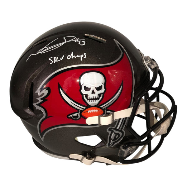 Ndamukong Suh Autographed Tampa Bay Buccaneers Riddell Full Size Speed Helmet with "SB LV Champs" Inscription- Beckett
